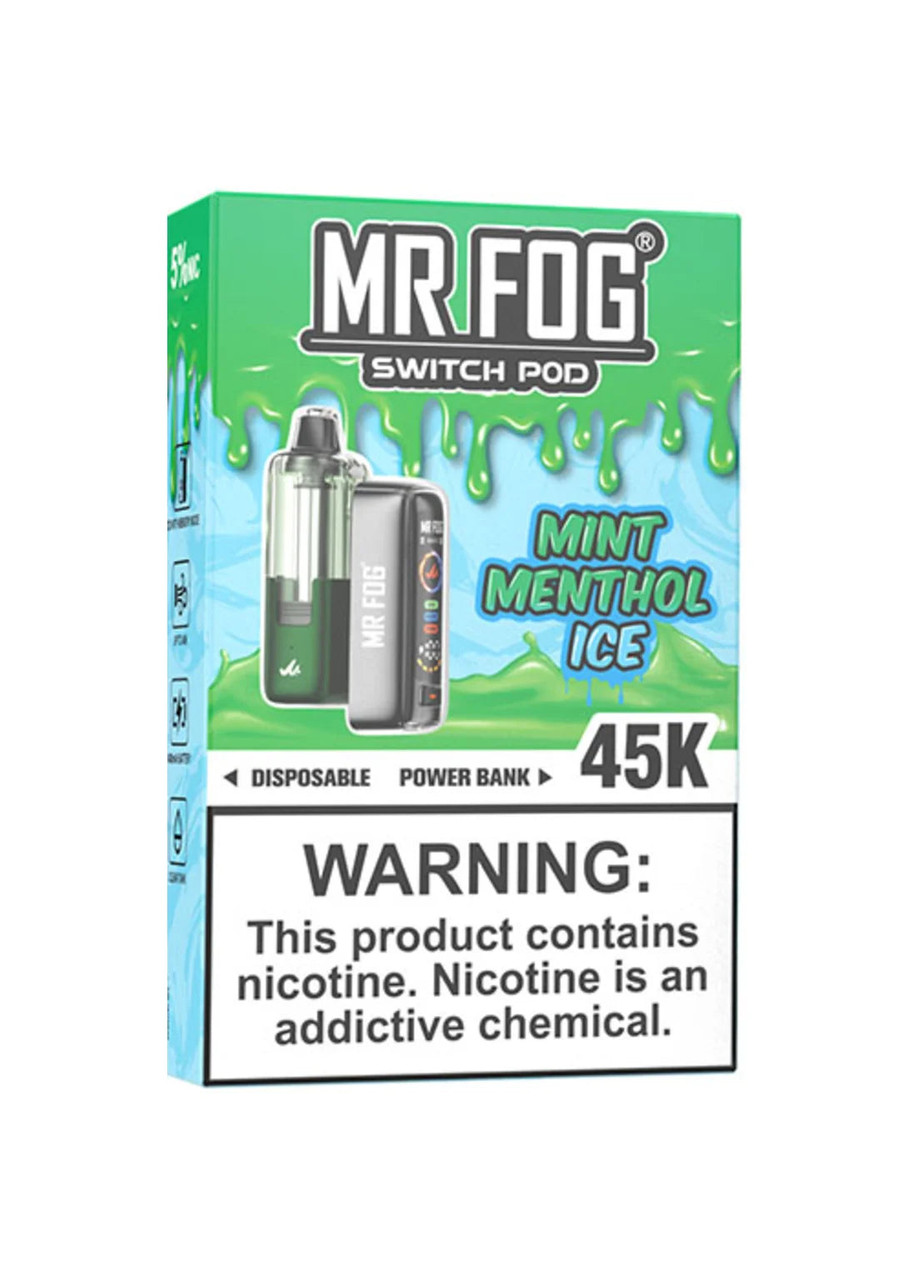 menthol mint vape Mr Fog Switch Pod 45K Kit Ice Flavour:Luchice Elf Bar BC10000 UAE Flum Float Disposable Vape