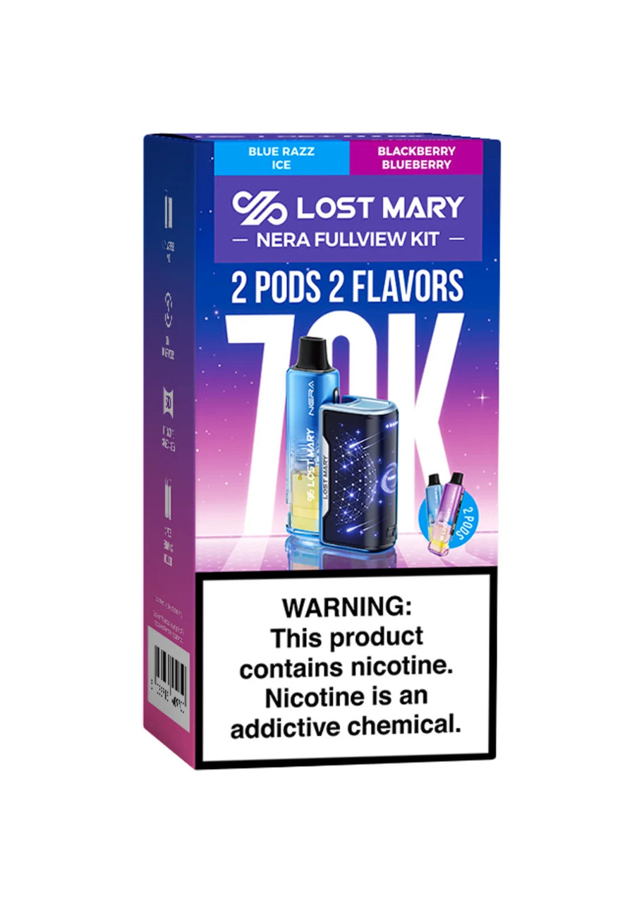 lost mary 70k flavors Nera Fullview Kit Blue Razz Ice and Blackberry Blueberry STRENGTH:MINT BREEZE 1.8% (POD) IVG PRO Blue Raspberry STRAWBERRY APPLE WATERMELON FREEZE POD JUICE