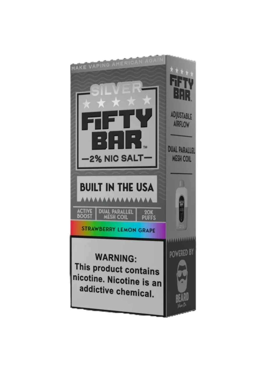 fifty bars vapes Bar 20K Silver Series 2% Strawberry Lemon Grape 2% Flavours:Lemon lime lost mary near me flum pebble matcha nearby