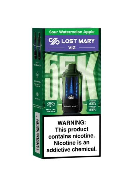 Lost Mary VIZ 55K: Sour Watermelon Apple
