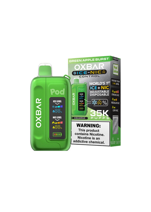 Oxbar x Pod Juice Ice-Nic Control 35K Green Apple Burst (Aquarius