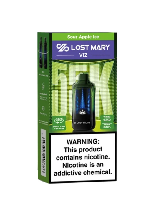 Lost Mary VIZ 55K: Sour Apple Ice