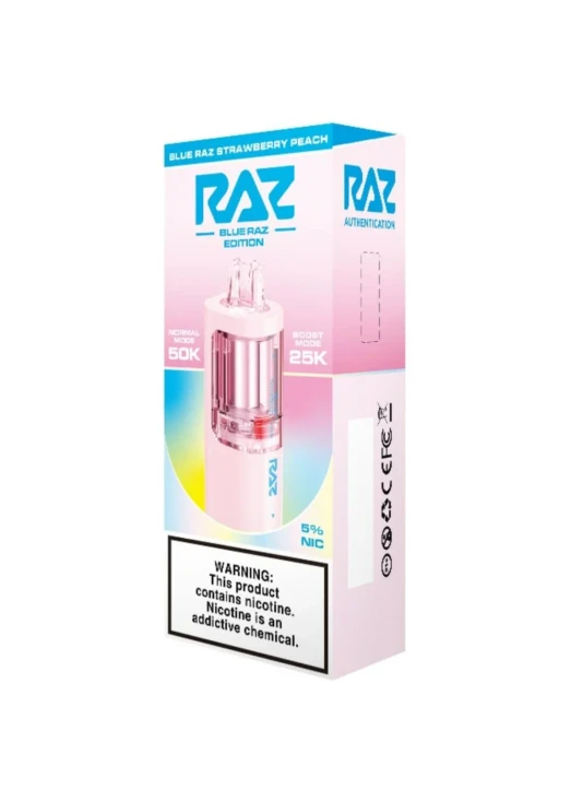 RAZ VUE 50K Pod: Blue Raz Strawberry Peach