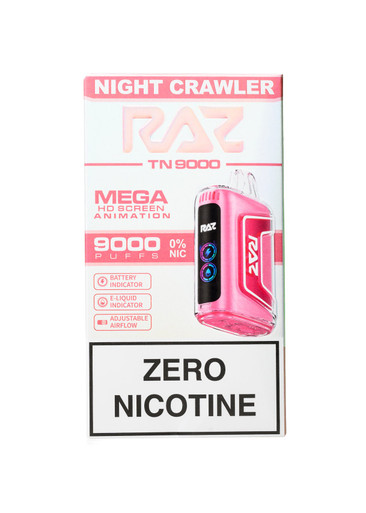 raz vape night crawler TN9000 ZERO 0% new in Flavor:Berry Rose Duo Ice Uwell Caliburn G2 Case