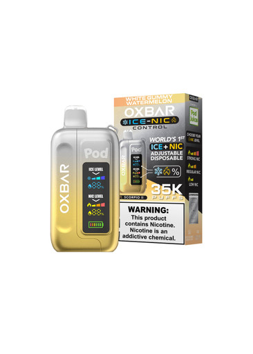 xo bar vape Oxbar x Pod Juice Ice-Nic Control 35K White Gummy Watermelon (Scorpio II) 50000 puffs Type:4ml iJoy Bar LIO XP20000
