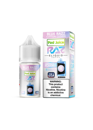 raz vape blue razz cotton cloudz x Pod Juice Salt Clouds Size:3 Gram Vuse Alto Skins: A reloadmini