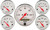 Arctic White Gauge Kit W/Red Pointer