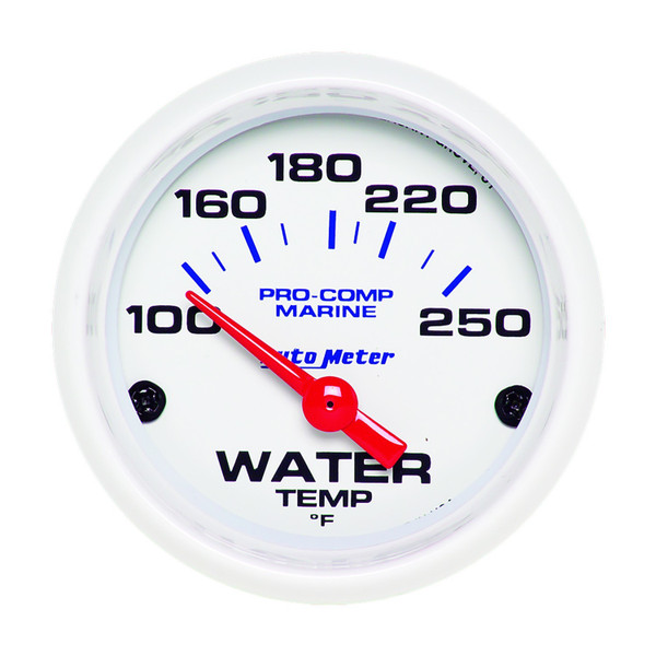 2-1/16 Water Temp Gauge 100-250F White Phantom 2-1/16 Water Temp Gauge 100-250F White Phantom