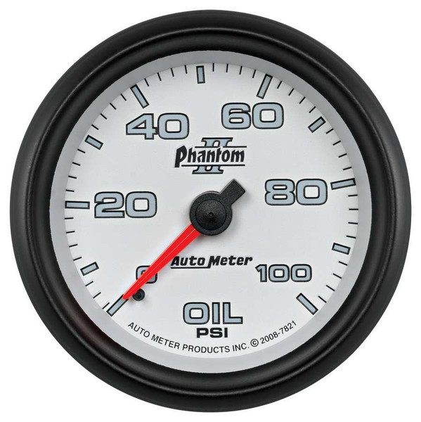 2-5/8 Phantom II Oil Pressure Gauge 0-100psi 2-5/8 Phantom II Oil Pressure Gauge 0-100psi