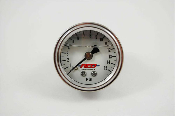1-1/2 Fuel Press. Gauge 0-15psi Liquid Filled 1-1/2 Fuel Press. Gauge 0-15psi Liquid Filled