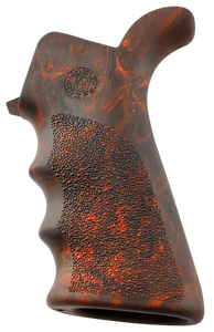 Hogue 15421 OverMolded Beavertail made of Rubber with Red Lava Finish, Cobblestone Texture & Finger Grooves for AR-15, M16 Hogue 15421 OverMolded Beavertail made of Rubber with Red Lava Finish, Cobblestone Texture & Finger Grooves for AR-15, M16
