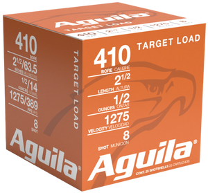 Aguila 1CHB4138 Sub-Gauge 410 Gauge 2.50in. 1/2 oz 8 Shot 25 Bx/ 20 Cs Aguila 1CHB4138 Sub-Gauge 410 Gauge 2.50in. 1/2 oz 8 Shot 25 Bx/ 20 Cs