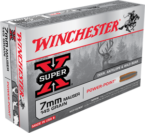 Winchester Ammo X7MM1 Super X7mm Mauser 145 gr 2660 fps Power-Point (PP) 20 Bx/10 Cs Winchester Ammo X7MM1 Super X7mm Mauser 145 gr 2660 fps Power-Point (PP) 20 Bx/10 Cs