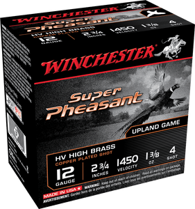 Winchester Super-X Super Pheasant Ammunition 12 Gauge 2-3/4" 1-3/8 oz #4 Copper Plated Shot Box of 25