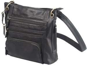 Bulldog Cross Body Purse with Holster Black, 14" x 12" x 3" Bulldog Cross Body Purse with Holster Black, 14" x 12" x 3"