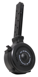 Iver Johnson Arms IJ1911DRUM45 191128rd 45 ACP Drum For Iver Johnson 1911, Black Metal w/Polymer Floor Plate