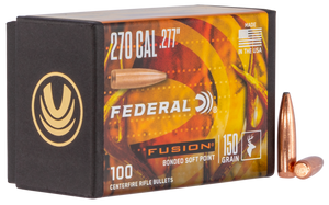 Federal FB277F4 Fusion Component Fusion 270 Win .277 150 gr Fusion Soft Point 100 Per Box Federal FB277F4 Fusion Component Fusion 270 Win .277 150 gr Fusion Soft Point 100 Per Box