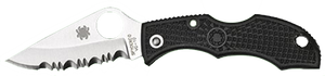 Spyderco LBKS3 Ladybug 31.94" Folding Modified Clip Point Serrated VG-10 SS Blade Black FRN Handle Spyderco LBKS3 Ladybug 31.94" Folding Modified Clip Point Serrated VG-10 SS Blade Black FRN Handle