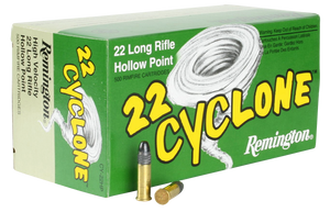 Remington Ammunition 21222 Cyclone Rimfire 22 LR 38 gr Hollow Point (HP) 50 Per Box/ 100 Cs Remington Ammunition 21222 Cyclone Rimfire 22 LR 38 gr Hollow Point (HP) 50 Per Box/ 100 Cs