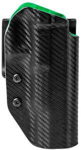 Uncle Mike's 54RNC95BGR Range/Competition Holster OWB Black/Green Carbon Fiber/Boltaron Belt Slide Fits Ruger MKIV 22/45 Right Hand