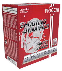 Fiocchi 12SDHV8 Shooting Dynamics Target 12 Gauge 2.75" 1 1/8 oz 8 Shot 25 Per Box/10 Cs Fiocchi 12SDHV8 Shooting Dynamics Target 12 Gauge 2.75" 1 1/8 oz 8 Shot 25 Per Box/10 Cs