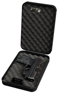 Bulldog BD1126 Personal VaultCombination/Key Entry Black Powder Coat Steel Holds 1 Handgun 9.50" L x 6.50" W x 2" D Bulldog BD1126 Personal VaultCombination/Key Entry Black Powder Coat Steel Holds 1 Handgun 9.50" L x 6.50" W x 2" D