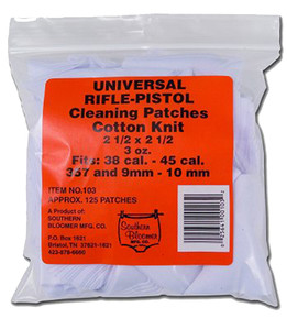 Southern Bloomer 103 Cleaning PatchesCotton 2.50" x 2.50" 130 Per Bag Rifle/Handgun