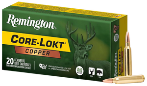 Remington Core-Lokt Copper Ammunition 300 Winchester Magnum 180 Grain Solid Hollow Point Lead Free 20RD Remington Core-Lokt Copper Ammunition 300 Winchester Magnum 180 Grain Solid Hollow Point Lead Free 20RD
