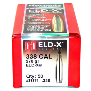 Hornady 33371 ELD-X Hunting 338 Cal .338 270 gr Extremely Low Drag-eXpanding Hornady 33371 ELD-X Hunting 338 Cal .338 270 gr Extremely Low Drag-eXpanding