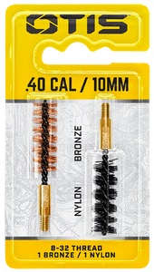 Otis FG341NB Bore Brush Set10mm/40 Cal 8-32" Thread 2" Long Bronze/Nylon Bristles 2 Per Pkg Otis FG341NB Bore Brush Set10mm/40 Cal 8-32" Thread 2" Long Bronze/Nylon Bristles 2 Per Pkg