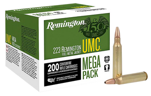 Remington Ammunition 23775 UMC Mega Pack 223 Rem 45 gr Jacketed Hollow Point (JHP) 200 Per Box/ 4 Cs Remington Ammunition 23775 UMC Mega Pack 223 Rem 45 gr Jacketed Hollow Point (JHP) 200 Per Box/ 4 Cs
