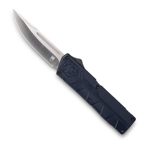CobraTec Knives NYCTLWDNS Lightweight3.25" OTF Drop Point Plain D2 Steel Blade/NYPD Blue Aluminum Handle Includes Pocket Clip CobraTec Knives NYCTLWDNS Lightweight3.25" OTF Drop Point Plain D2 Steel Blade/NYPD Blue Aluminum Handle Includes Pocket Clip