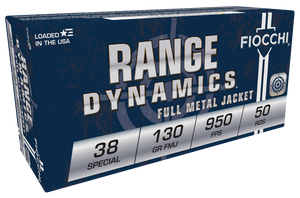 Fiocchi Range Dynamics Ammunition 38 Special 130 Grain Full Metal Jacket Box of 50 Fiocchi Range Dynamics Ammunition 38 Special 130 Grain Full Metal Jacket Box of 50