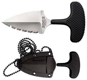 Cold Steel CS43XLS Urban Edge2.50" Fixed Part Serrated Stone Washed Japanese AUS-8A SS Blade/Black Textured Kray-Ex Handle Cold Steel CS43XLS Urban Edge2.50" Fixed Part Serrated Stone Washed Japanese AUS-8A SS Blade/Black Textured Kray-Ex Handle
