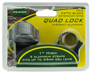 Weaver Quad Lock Detachable 1" Rings Matte, High Extension, Aluminum Weaver Quad Lock Detachable 1" Rings Matte, High Extension, Aluminum