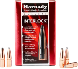 Hornady InterLock Bullets 30 Caliber (308 Diameter) 150 Grain Spire Point Boat Tail Box of 100 Hornady InterLock Bullets 30 Caliber (308 Diameter) 150 Grain Spire Point Boat Tail Box of 100