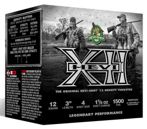 HEVI-Shot HS51304 HEVI-XII Waterfowl 12 Gauge 3" 1 1/8 oz 1500 fps Tungsten 4 Shot 25ea HEVI-Shot HS51304 HEVI-XII Waterfowl 12 Gauge 3" 1 1/8 oz 1500 fps Tungsten 4 Shot 25ea
