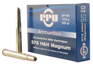 PPU PP375S Standard Rifle Rifle 375 H&H Mag 300 gr Soft Point Round Nose (SPRN) 10 Per Box/ 20 Cs PPU PP375S Standard Rifle Rifle 375 H&H Mag 300 gr Soft Point Round Nose (SPRN) 10 Per Box/ 20 Cs