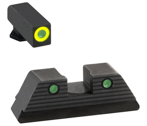 AmeriGlo GL820 Trooper Sight Set for GlockBlack | Green Tritium with Lumigreen Outline Front Sight Green Tritium with Black Outline Rear Sight AmeriGlo GL820 Trooper Sight Set for GlockBlack | Green Tritium with Lumigreen Outline Front Sight Green Tritium with Black Outline Rear Sight