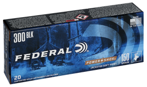 Federal Power-Shok Ammunition 300 AAC Blackout 150 Grain Soft Point 20RD Federal Power-Shok Ammunition 300 AAC Blackout 150 Grain Soft Point 20RD