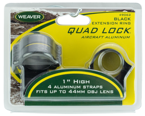 Weaver Quad Lock Detachable 1" Rings Gloss, High Extension, Aluminum Weaver Quad Lock Detachable 1" Rings Gloss, High Extension, Aluminum