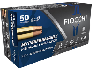 Fiocchi 25XTP Hyperformance Defense 25 ACP 35 gr Hornady XTP Hollow Point 50rd Bx Fiocchi 25XTP Hyperformance Defense 25 ACP 35 gr Hornady XTP Hollow Point 50rd Bx