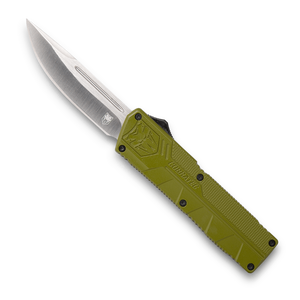 CobraTec Knives ODCTLWDNS Lightweight3.25" OTF Drop Point Plain D2 Steel Blade/OD Green Aluminum Handle Includes Pocket Clip CobraTec Knives ODCTLWDNS Lightweight3.25" OTF Drop Point Plain D2 Steel Blade/OD Green Aluminum Handle Includes Pocket Clip