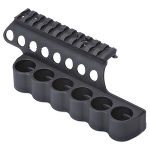 Mesa Tactical Sureshell Shotshell Ammunition Carrier with 4-1/2" Picatinny Optic Rail 12-Gauge Mossberg 500, 590, 835 Aluminum Matte Mesa Tactical Sureshell Shotshell Ammunition Carrier with 4-1/2" Picatinny Optic Rail 12-Gauge Mossberg 500, 590, 835 Aluminum Matte