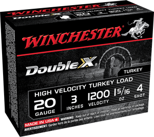 Winchester Double X Turkey Ammunition 20 Gauge 3" 1-5/16 oz #4 Copper Plated Shot Box of 10