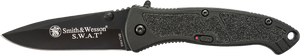 Smith & Wesson Knives SWATMBCP S.W.A.T.3.20" Folding Plain Black 4034 SS Blade Black Aluminum Handle Includes Pocket Clip Smith & Wesson Knives SWATMBCP S.W.A.T.3.20" Folding Plain Black 4034 SS Blade Black Aluminum Handle Includes Pocket Clip