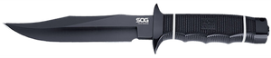 S.O.G SOGS10BK Tech Bowie6.40" Fixed Plain Clip Point Black Hardcased TiNi AUS8 SS Blade/ Black w/ White "SOG" Logo Kraton Handle S.O.G SOGS10BK Tech Bowie6.40" Fixed Plain Clip Point Black Hardcased TiNi AUS8 SS Blade/ Black w/ White "SOG" Logo Kraton Handle