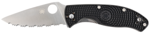 Spyderco C122SBK Tenacious Lightweight 3.39" Folding Drop Point Serrated 8Cr13MoV SS Blade Black Bi-Directional Texturing FRN Handle Includes Pocket Clip Spyderco C122SBK Tenacious Lightweight 3.39" Folding Drop Point Serrated 8Cr13MoV SS Blade Black Bi-Directional Texturing FRN Handle Includes Pocket Clip