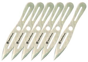 Smith & Wesson Knives SWTK8CP Throwing Knives4.50" Fixed Spear Point Plain 2Cr13MoV SS Blade 2Cr13 Stainless Handle Includes 6 Pack Smith & Wesson Knives SWTK8CP Throwing Knives4.50" Fixed Spear Point Plain 2Cr13MoV SS Blade 2Cr13 Stainless Handle Includes 6 Pack
