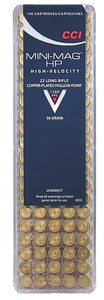 CCI Mini-Mag Ammunition 22 Long Rifle 36 Grain Plated Lead Hollow Point CCI Mini-Mag Ammunition 22 Long Rifle 36 Grain Plated Lead Hollow Point